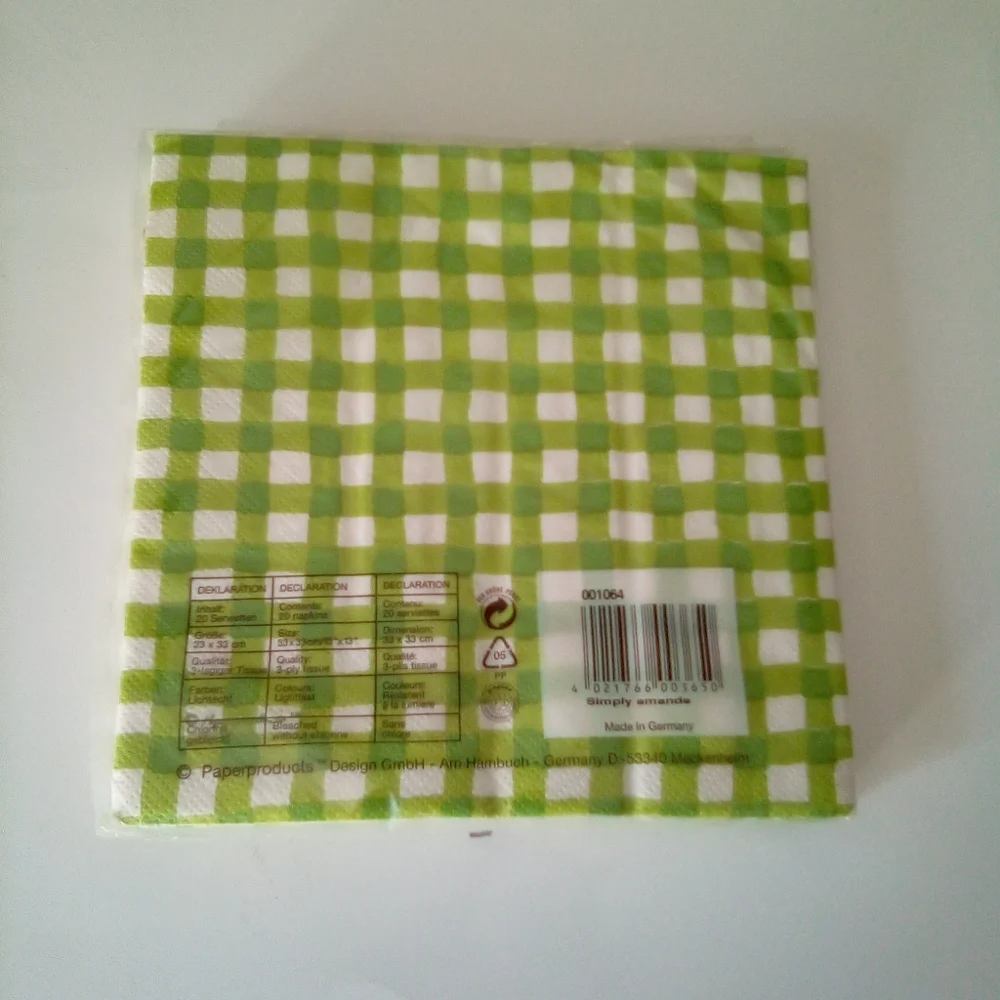 Paper Products Design Two Pack Simply Amanda Triple-Ply Napkins Checkered Design